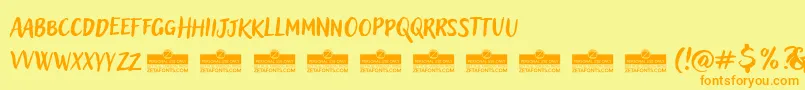 AdleryProBlockletterTrial Font – Orange Fonts on Yellow Background