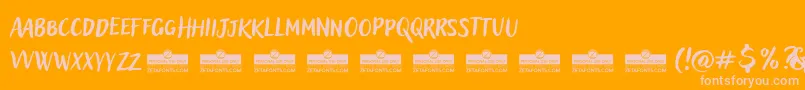 AdleryProBlockletterTrial Font – Pink Fonts on Orange Background