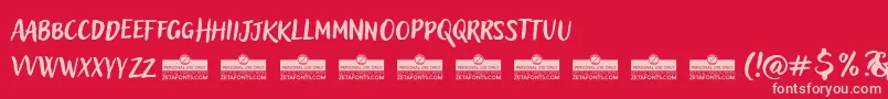 AdleryProBlockletterTrial Font – Pink Fonts on Red Background