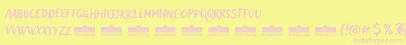 AdleryProBlockletterTrial Font – Pink Fonts on Yellow Background