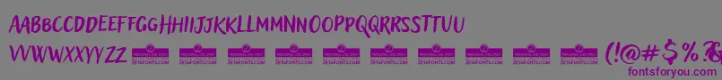 フォントAdleryProBlockletterTrial – 紫色のフォント、灰色の背景