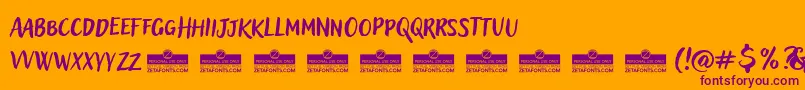 Шрифт AdleryProBlockletterTrial – фиолетовые шрифты на оранжевом фоне