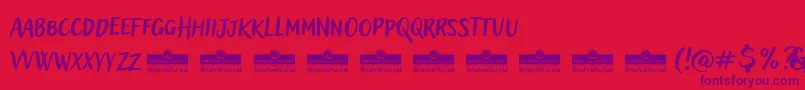 AdleryProBlockletterTrial Font – Purple Fonts on Red Background