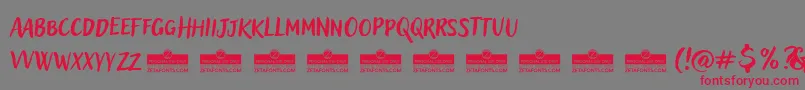 AdleryProBlockletterTrial Font – Red Fonts on Gray Background