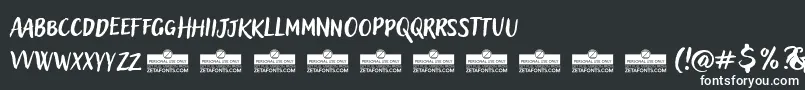Czcionka AdleryProBlockletterTrial – białe czcionki na czarnym tle
