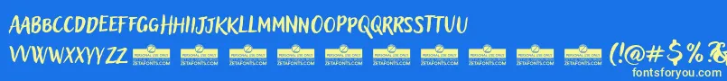 Шрифт AdleryProBlockletterTrial – жёлтые шрифты на синем фоне