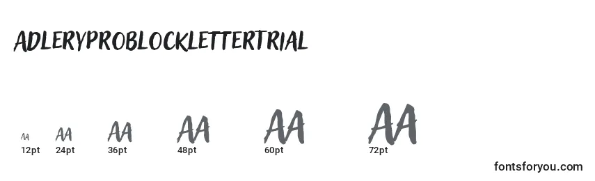 AdleryProBlockletterTrial Font Sizes