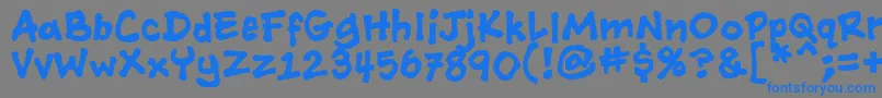 フォントAshcanbb ffy – 灰色の背景に青い文字