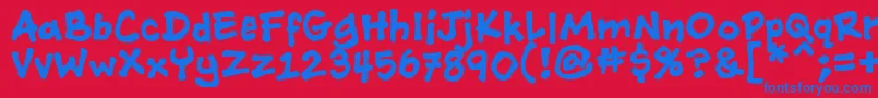 フォントAshcanbb ffy – 赤い背景に青い文字