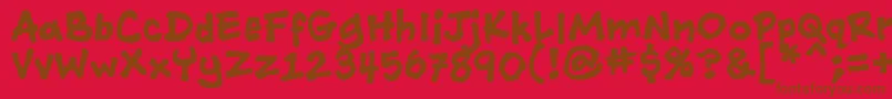 フォントAshcanbb ffy – 赤い背景に茶色の文字