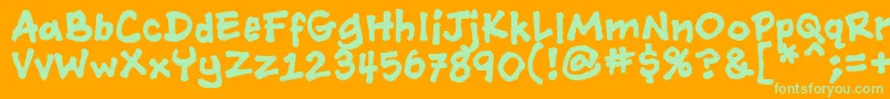 Ashcanbb ffy Font – Green Fonts on Orange Background