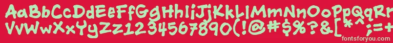 Ashcanbb ffy Font – Green Fonts on Red Background