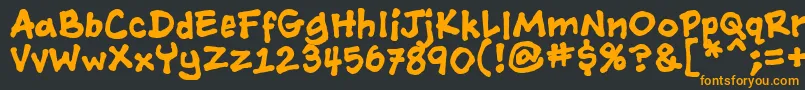 フォントAshcanbb ffy – 黒い背景にオレンジの文字