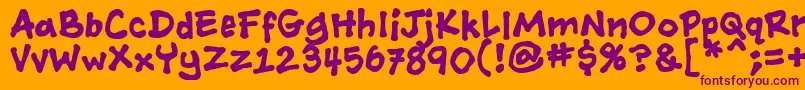 Ashcanbb ffy Font – Purple Fonts on Orange Background