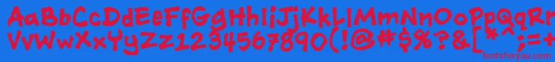 Ashcanbb ffy Font – Red Fonts on Blue Background