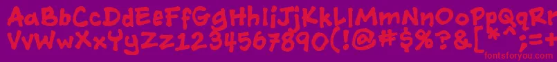 Ashcanbb ffy Font – Red Fonts on Purple Background