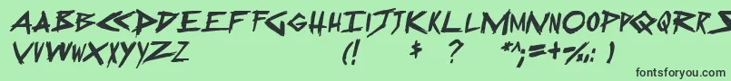 SugarDeath2Italic Font – Black Fonts on Green Background