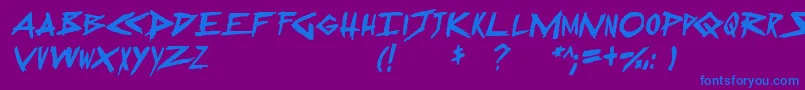 SugarDeath2Italic Font – Blue Fonts on Purple Background