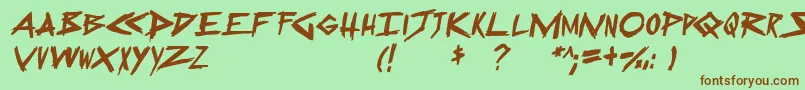 SugarDeath2Italic Font – Brown Fonts on Green Background