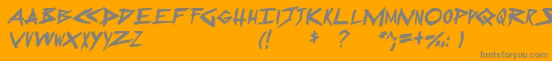 SugarDeath2Italic-Schriftart – Graue Schriften auf orangefarbenem Hintergrund