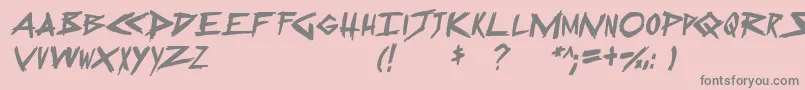 SugarDeath2Italic Font – Gray Fonts on Pink Background