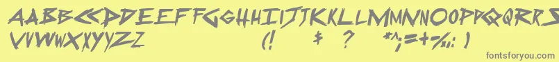 SugarDeath2Italic Font – Gray Fonts on Yellow Background