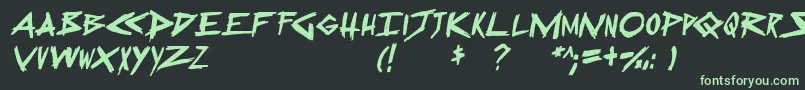 SugarDeath2Italic Font – Green Fonts on Black Background