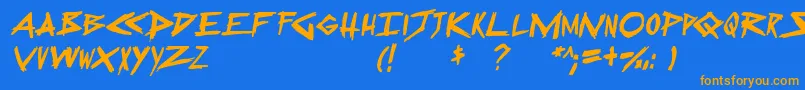 SugarDeath2Italic Font – Orange Fonts on Blue Background