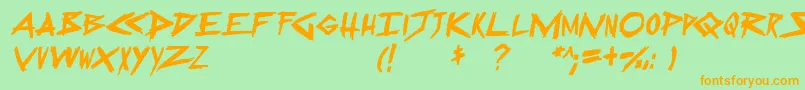 SugarDeath2Italic Font – Orange Fonts on Green Background