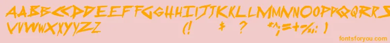 SugarDeath2Italic Font – Orange Fonts on Pink Background