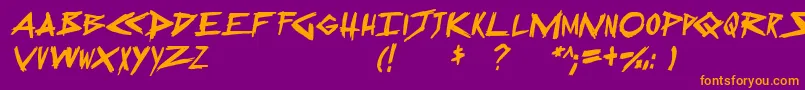 Czcionka SugarDeath2Italic – pomarańczowe czcionki na fioletowym tle