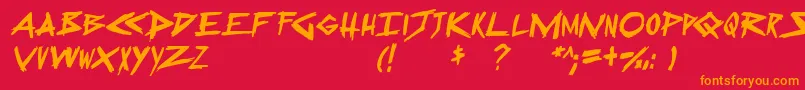SugarDeath2Italic Font – Orange Fonts on Red Background