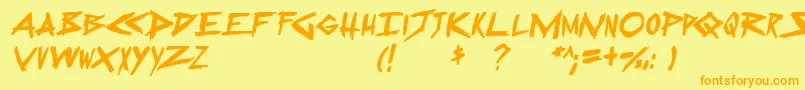SugarDeath2Italic Font – Orange Fonts on Yellow Background