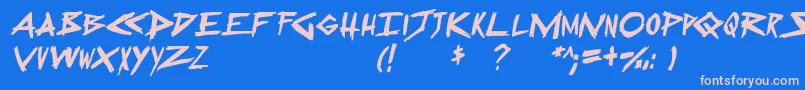 SugarDeath2Italic Font – Pink Fonts on Blue Background