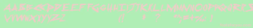 SugarDeath2Italic Font – Pink Fonts on Green Background