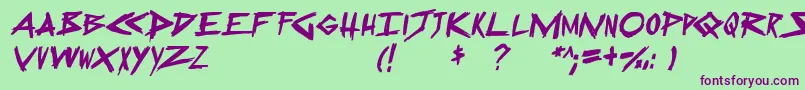 SugarDeath2Italic Font – Purple Fonts on Green Background