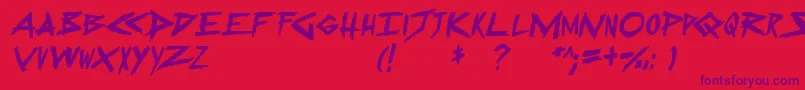 SugarDeath2Italic Font – Purple Fonts on Red Background