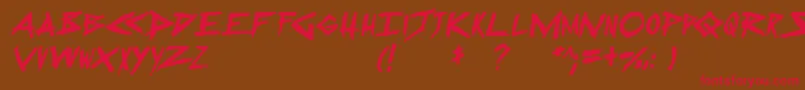SugarDeath2Italic Font – Red Fonts on Brown Background