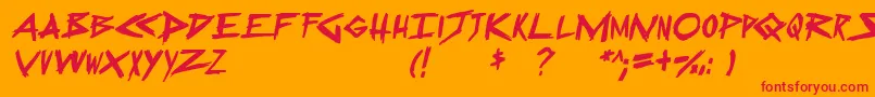 SugarDeath2Italic Font – Red Fonts on Orange Background