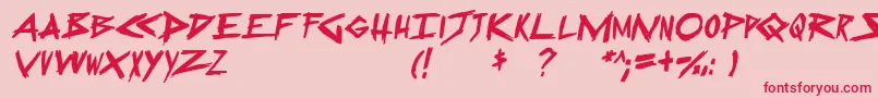 SugarDeath2Italic Font – Red Fonts on Pink Background