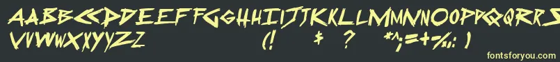 SugarDeath2Italic Font – Yellow Fonts on Black Background