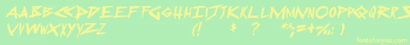 SugarDeath2Italic Font – Yellow Fonts on Green Background