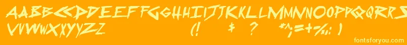 SugarDeath2Italic Font – Yellow Fonts on Orange Background