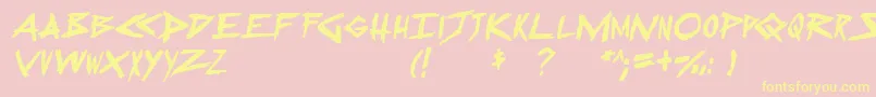 SugarDeath2Italic Font – Yellow Fonts on Pink Background