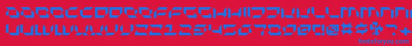 Plurn-Schriftart – Blaue Schriften auf rotem Hintergrund