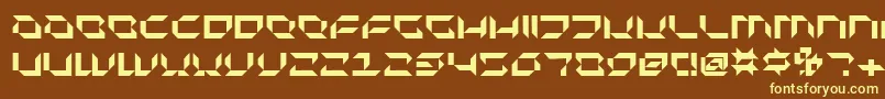 Plurn-fontti – keltaiset fontit ruskealla taustalla