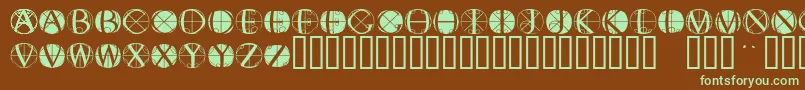 Fisheyebuttonstwo Font – Green Fonts on Brown Background