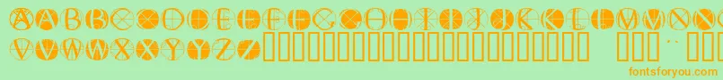 Fisheyebuttonstwo Font – Orange Fonts on Green Background