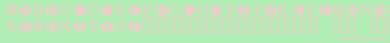 Fisheyebuttonstwo Font – Pink Fonts on Green Background