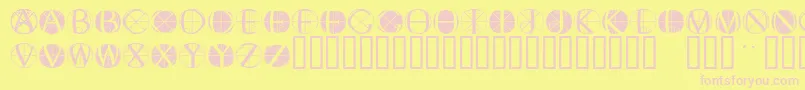 Fisheyebuttonstwo Font – Pink Fonts on Yellow Background